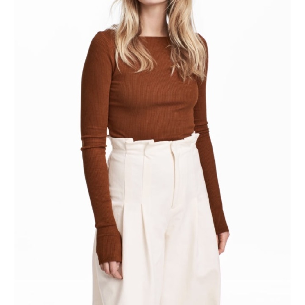ISO H&m tobacco brown rust Ribbed long sleeve